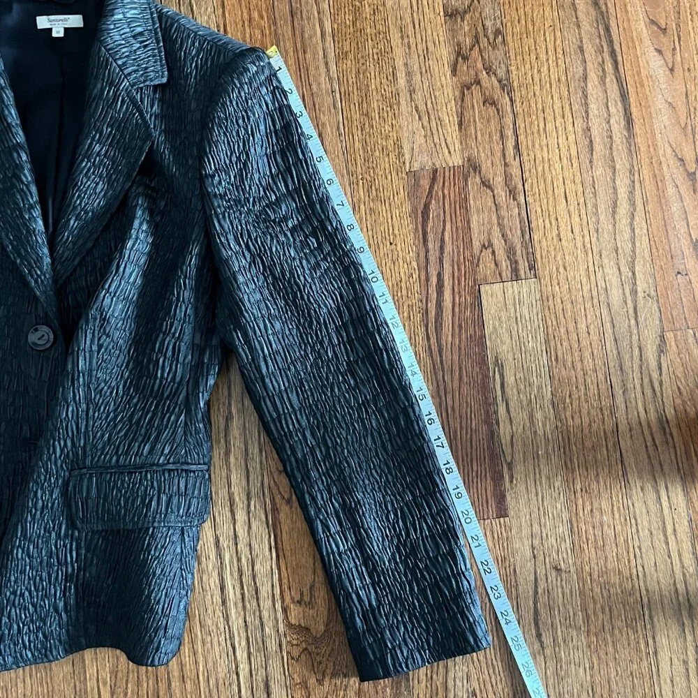 Santorelli Gianna Blazer Black Office Corporate Chic Quiet Luxury Italy Sz 10